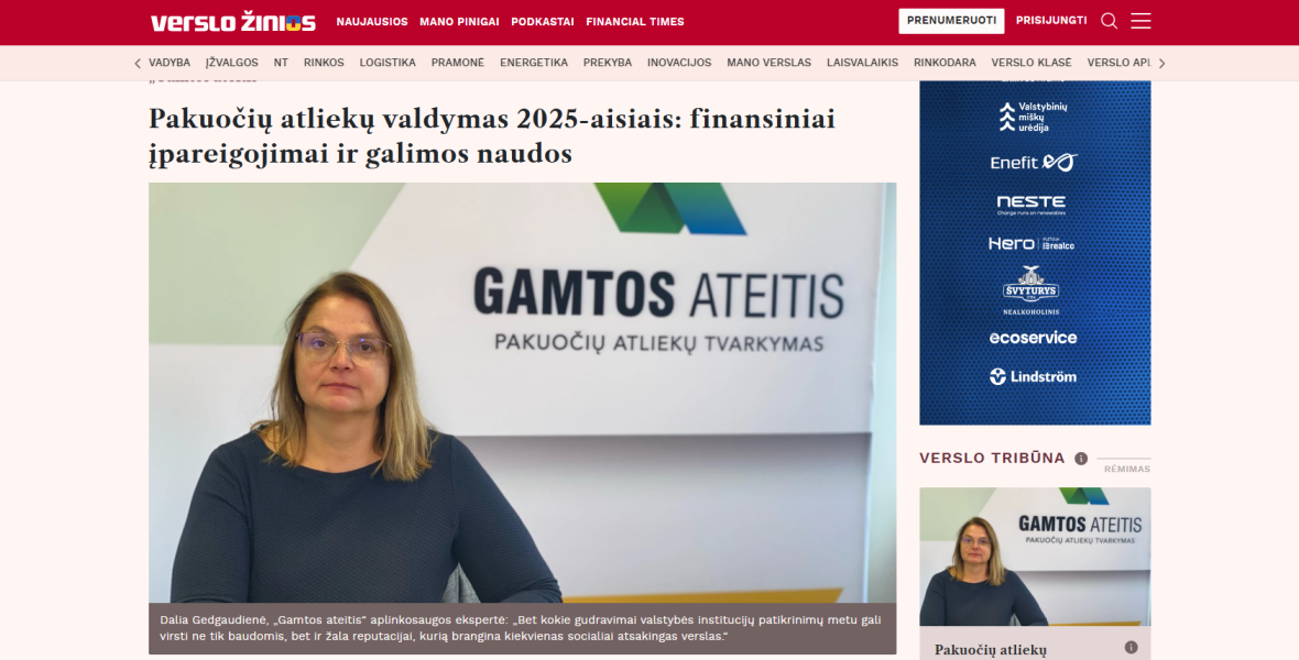 Pakuočių atliekų valdymas 2025-aisiais: finansiniai įpareigojimai ir galimos naudos