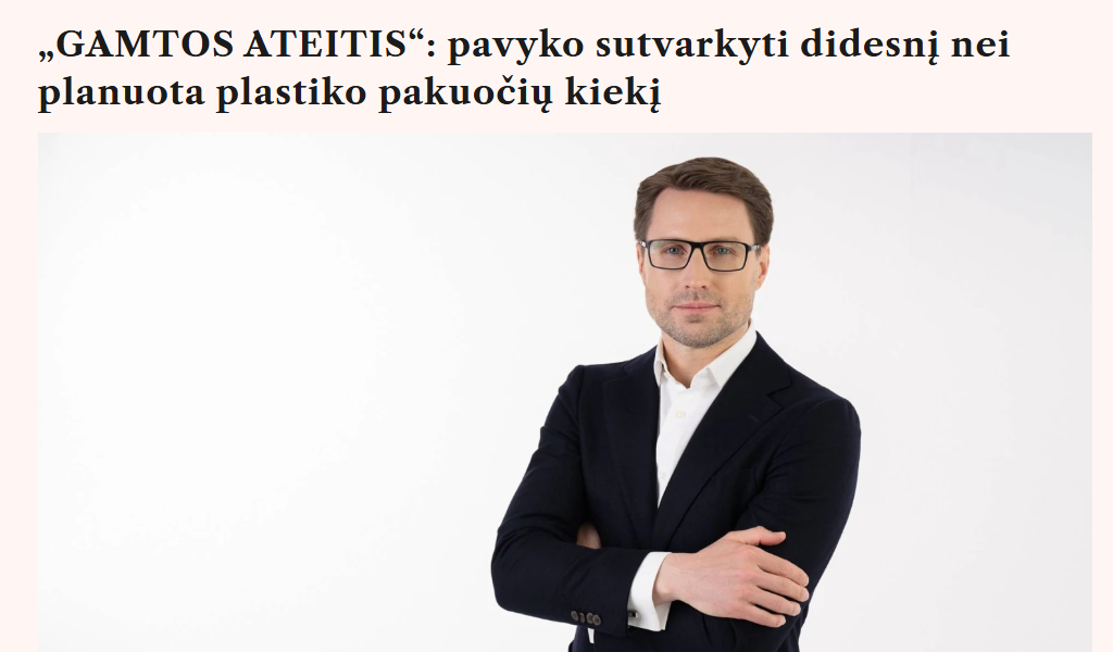 „GAMTOS ATEITIS“: pavyko sutvarkyti didesnį nei planuota plastiko pakuočių kiekį